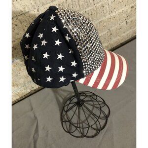 D&Y adjustable usa jewel gem studded hat Flag America